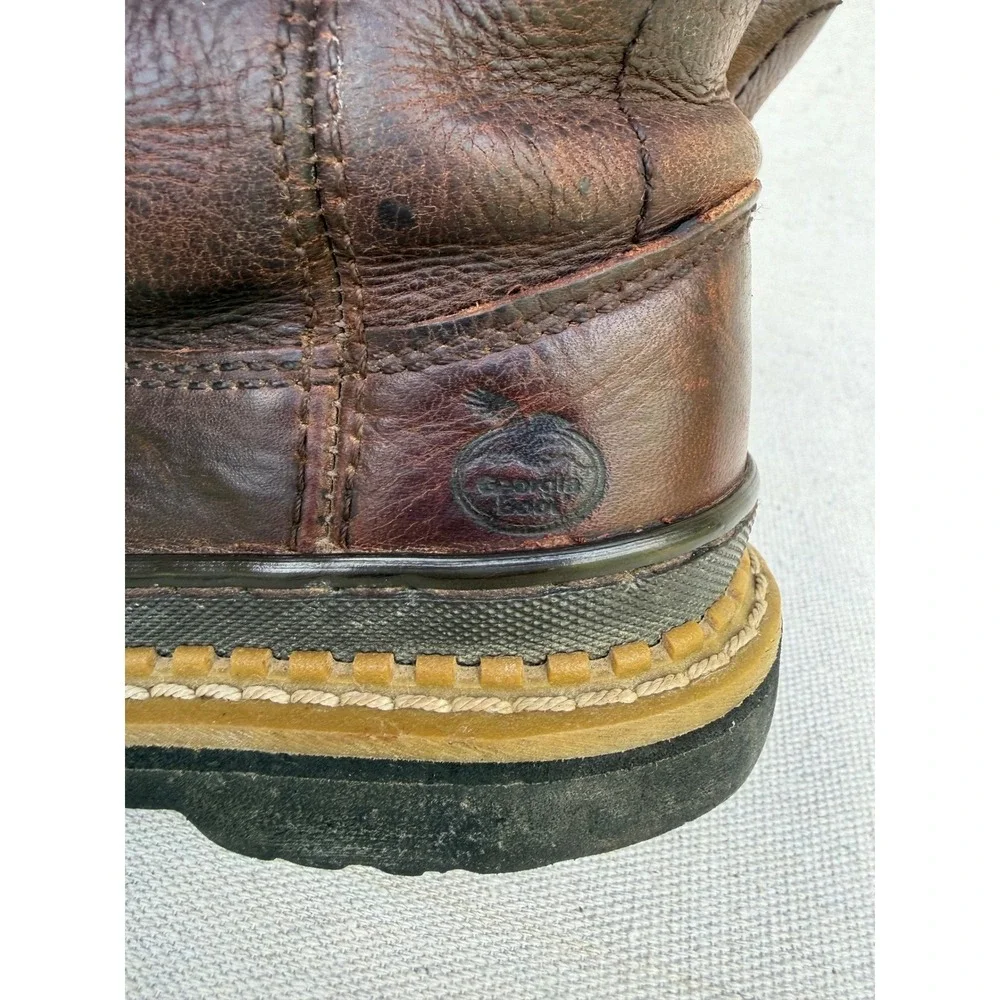Georgia Boot Kids Little Georgia Giant Wellington Brown Leather Boots G204 10.5M